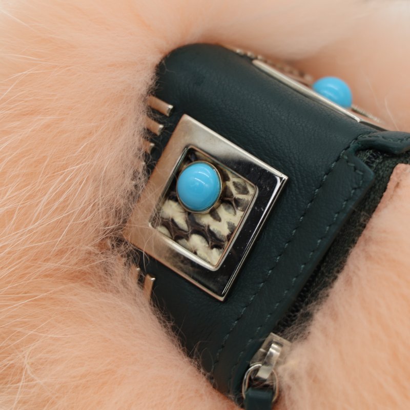 Fendi 芬迪 Monster Bag Bug Charm  藍色石榴石鑲嵌眼球 皮草鑰匙圈 吊飾 毛皮-8