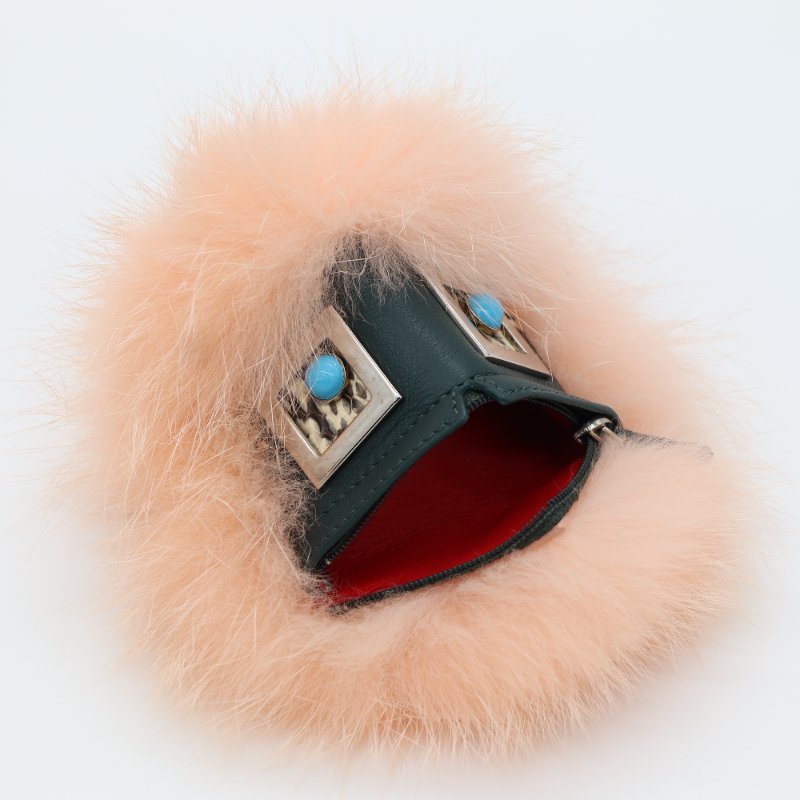 Fendi 芬迪 Monster Bag Bug Charm  藍色石榴石鑲嵌眼球 皮草鑰匙圈 吊飾 毛皮-10