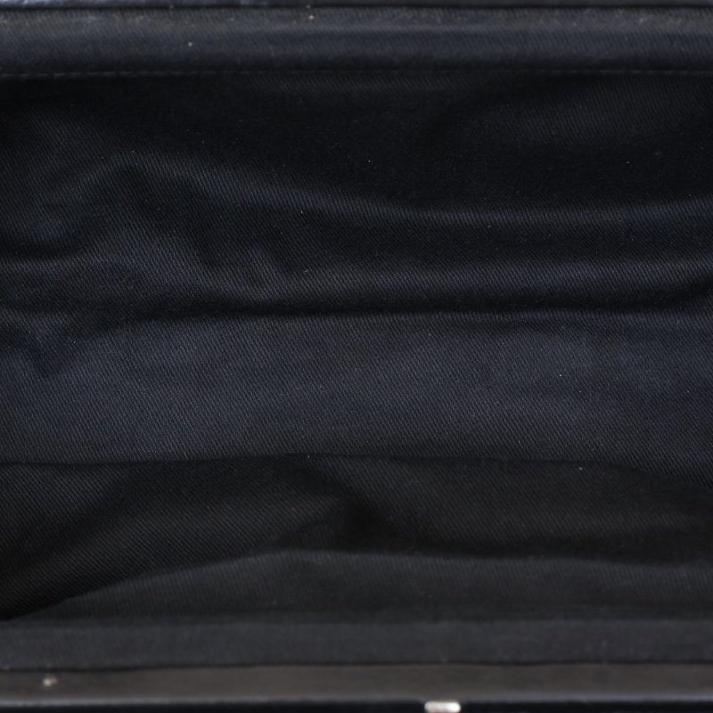 CHANEL 黑色羊皮10開銀扣菱格紋蛙口機場包單肩包肩背包-2