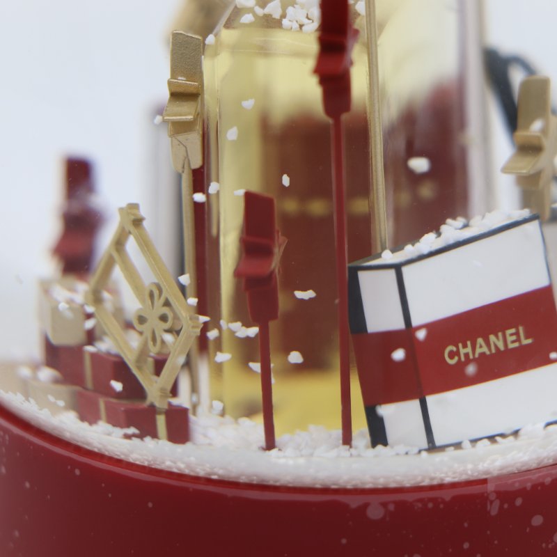 Chanel 香奈兒 N°5 聖誕限量 透明 玻璃 水晶球 雪景球-9