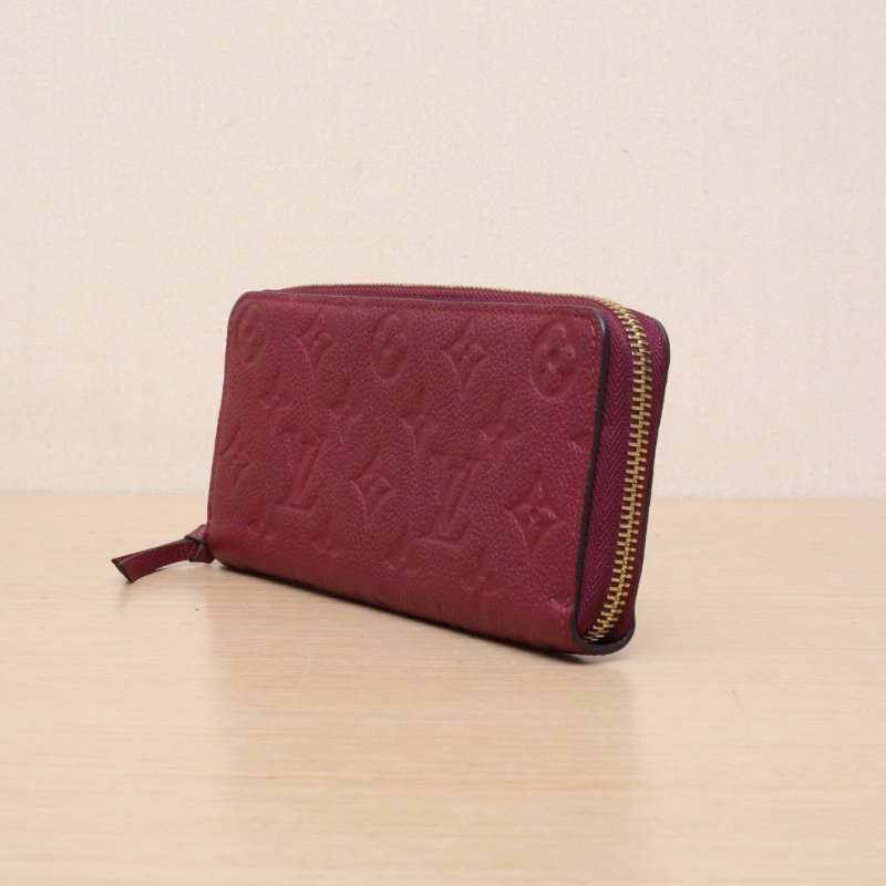 LOUIS VUITTON 紅色牛皮2016全皮壓紋長款錢包肩背包-2