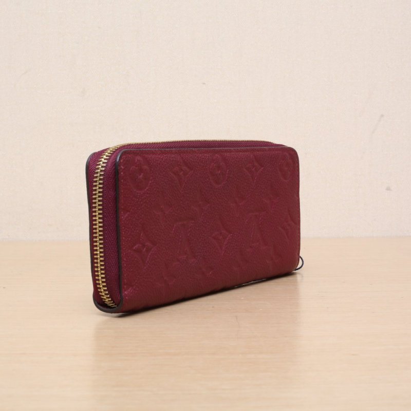 LOUIS VUITTON 紅色牛皮2016全皮壓紋長款錢包肩背包-4