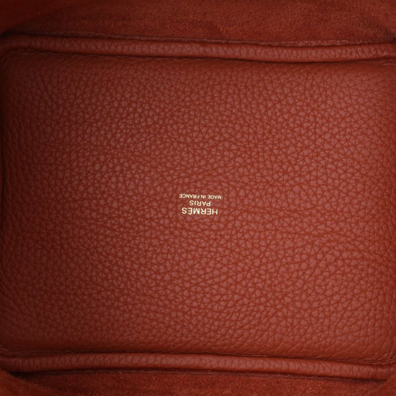 HERMES Picotin18菜籃子6C古銅色TC皮Z刻金扣肩背包-2