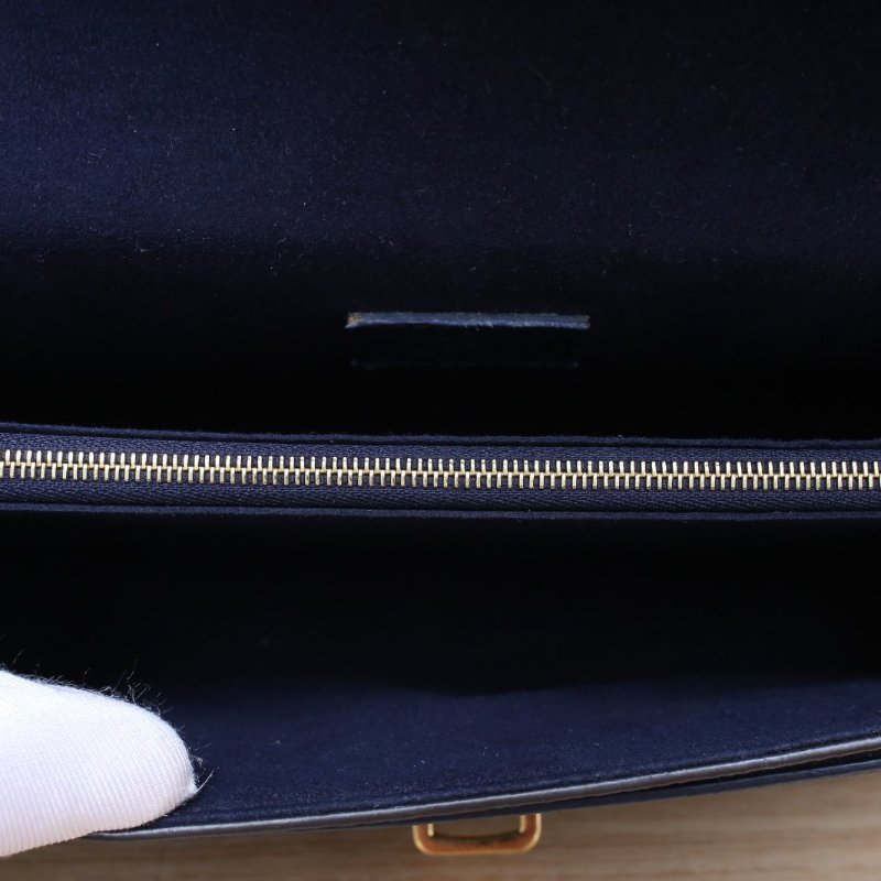 LOUIS VUITTON Victoire維多利亞手袋藍色PVC金扣2018老花肩背包-3