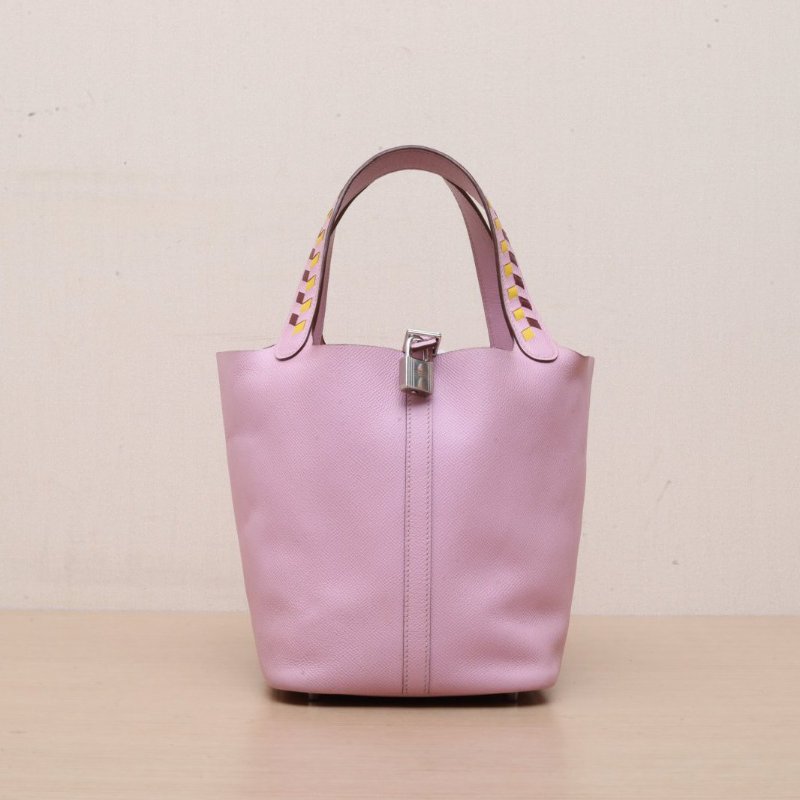 HERMES Picotin22菜籃子Epsom皮D刻銀扣肩背包-1