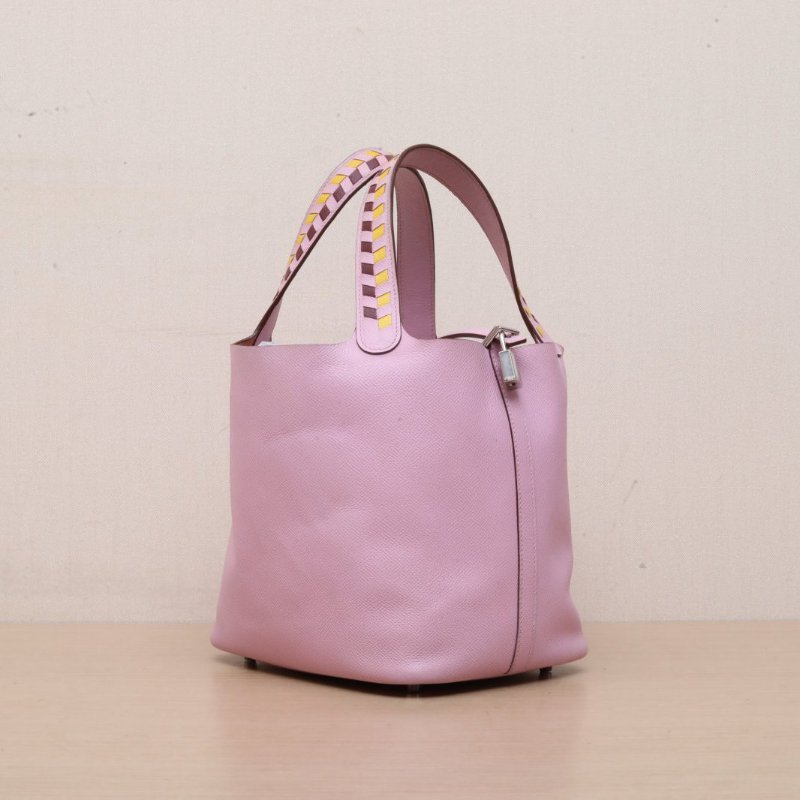 HERMES Picotin22菜籃子Epsom皮D刻銀扣肩背包-3