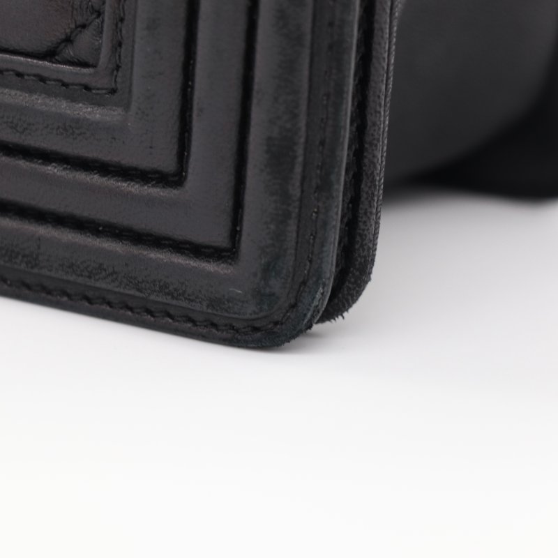 Chanel 香奈兒 Leboy 黑色牛皮 菱格紋 鏈條包 斜挎包-6