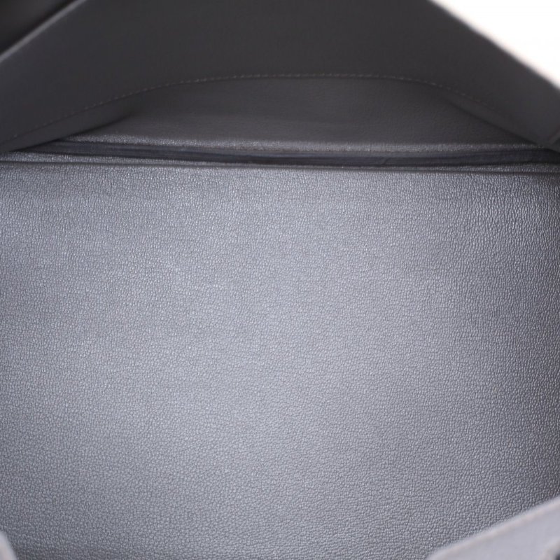 HERMES Birkin358F錫器灰Togo皮A刻銀扣肩背包-2