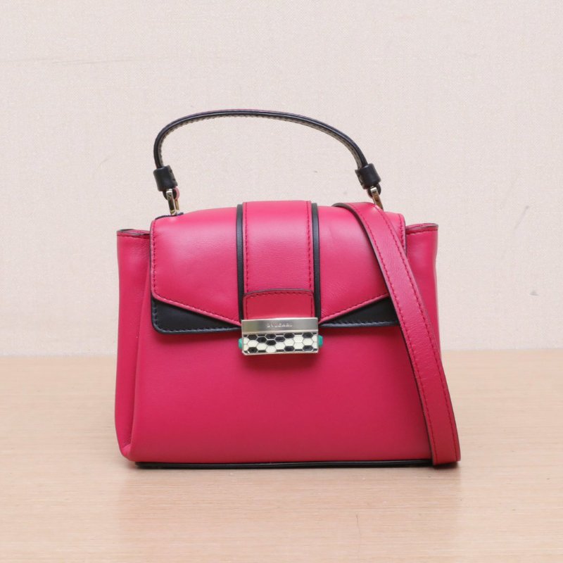 BVLGARI 拼色牛皮viper系列斜挎包16.5mini肩背包-0