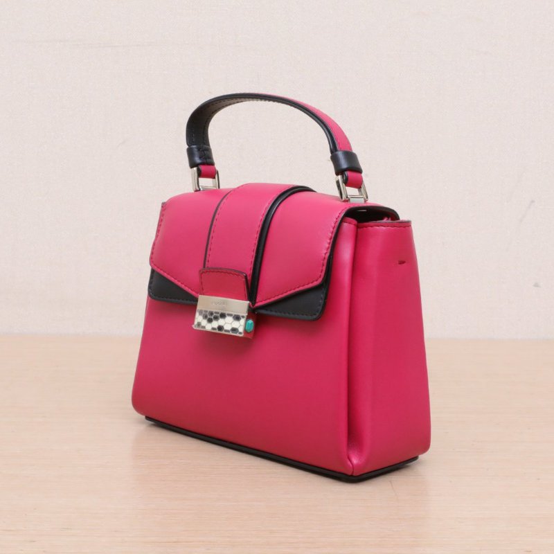 BVLGARI 拼色牛皮viper系列斜挎包16.5mini肩背包-3