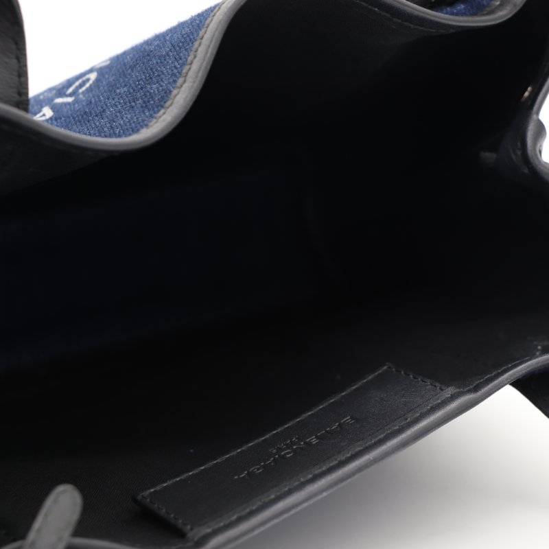 Balenciaga 巴黎世家 Navy Cabas 深藍色帆布 黑色牛皮 手提包 單肩包 托特包-11