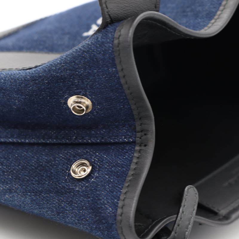 Balenciaga 巴黎世家 Navy Cabas 深藍色帆布 黑色牛皮 手提包 單肩包 托特包-14