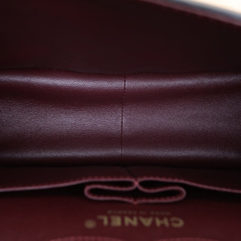 CHANEL 2.55口蓋包大號28黑色牛皮27開金扣肩背包-2