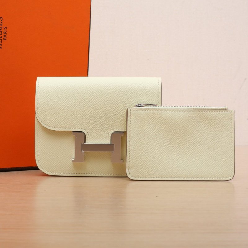 HERMES Constance康康SlimI8米爾頓黃Epsom皮W刻銀扣肩背包-0