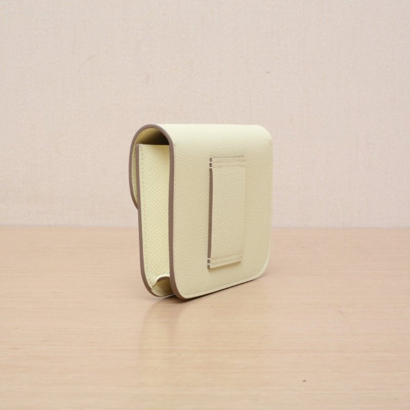 HERMES Constance康康SlimI8米爾頓黃Epsom皮W刻銀扣肩背包-4