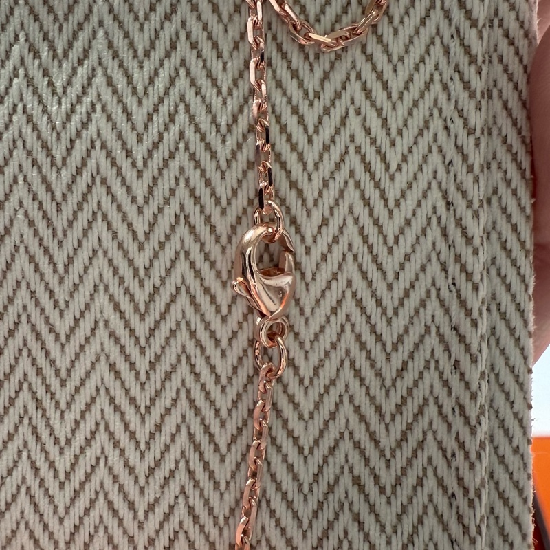Hermes pop h 項鍊 玫瑰金配黑色-9