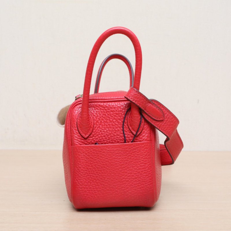 HERMES LindyMiniS5番茄紅TC皮Y刻金扣肩背包-3