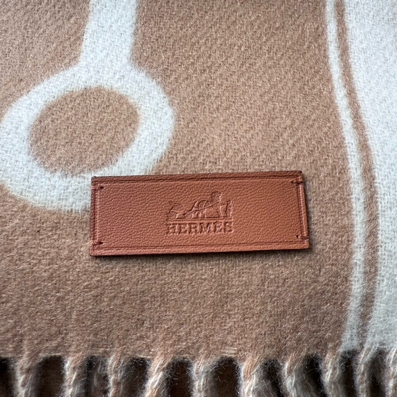 Hermes 馬銜圍巾 奶茶色-2