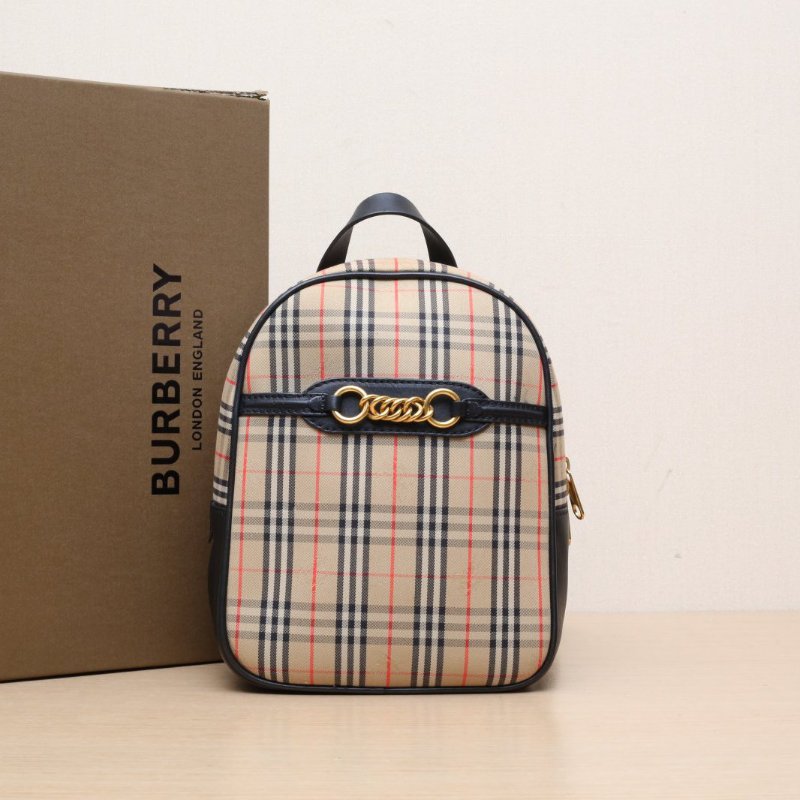 Burberry 格子帆布經典格紋雙肩包肩背包-0