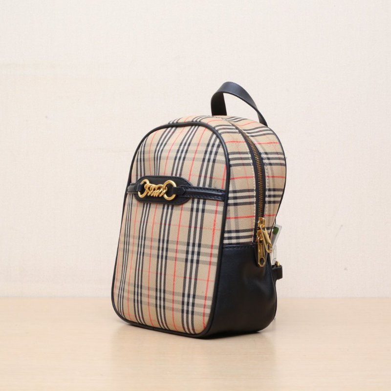 Burberry 格子帆布經典格紋雙肩包肩背包-4