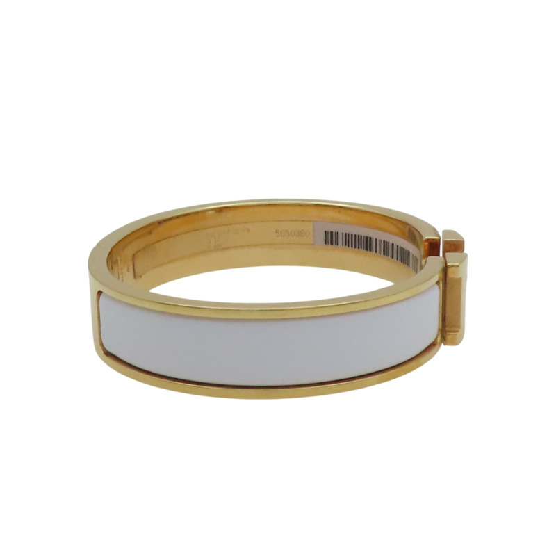 白色琺瑯 金色鍍金 Clic H 手環【HERMES 愛馬仕】-2