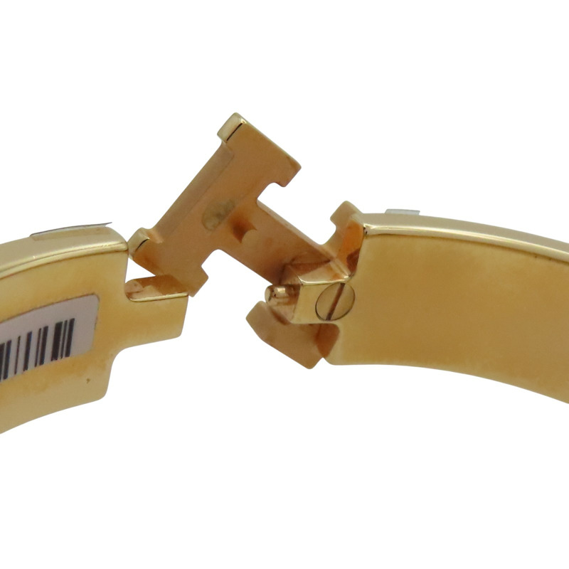 白色琺瑯 金色鍍金 Clic H 手環【HERMES 愛馬仕】-5