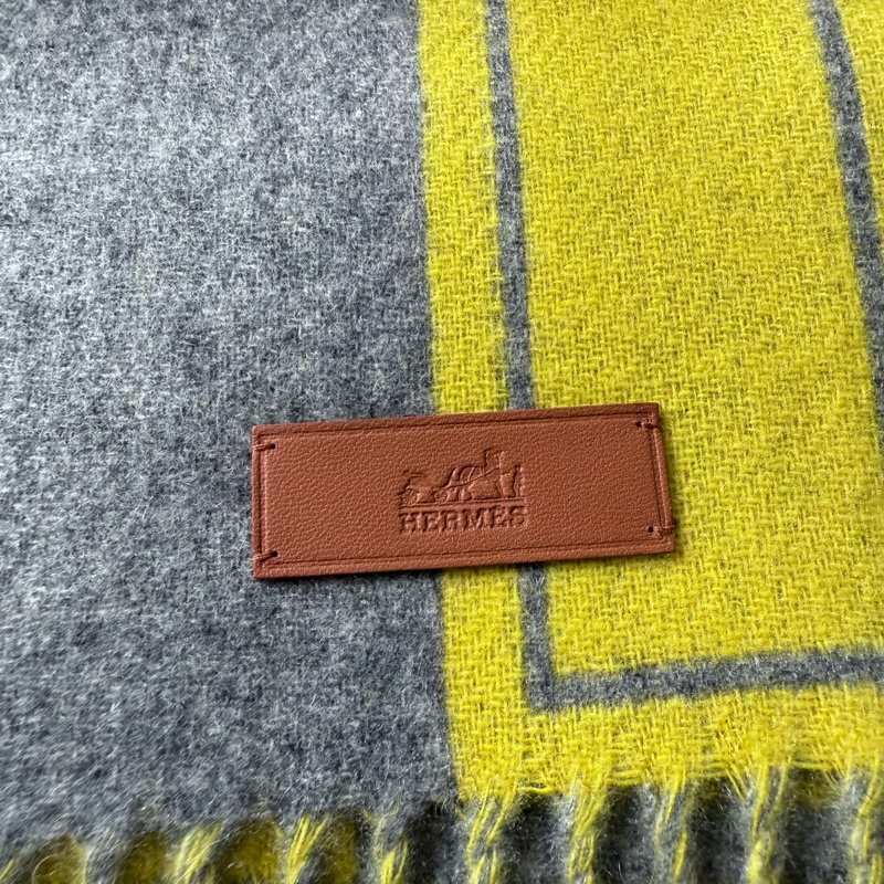 Hermes 大H圍巾 黃色-2
