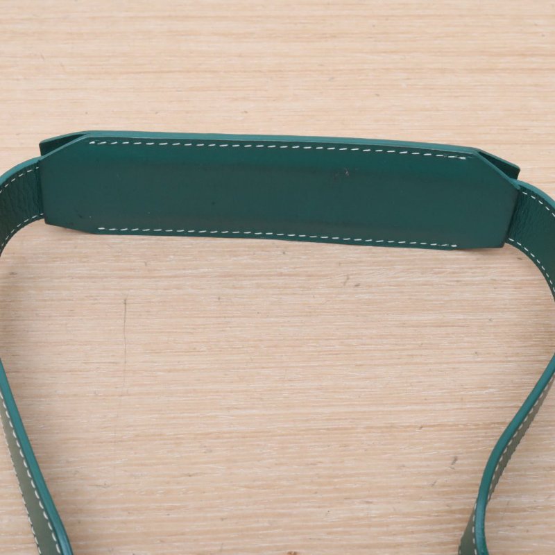 GOYARD 綠色PVCCITADIN滿印帆布拼皮單肩手提公事包郵差包小號肩背包-2