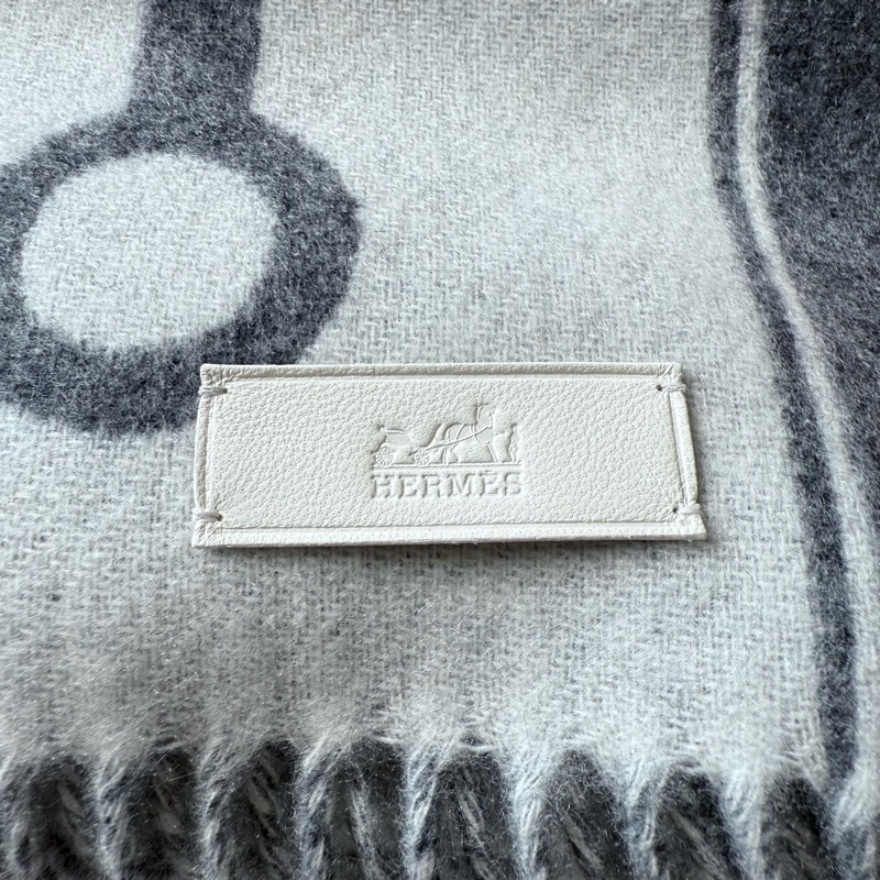 Hermes 馬銜圍巾 灰色-2