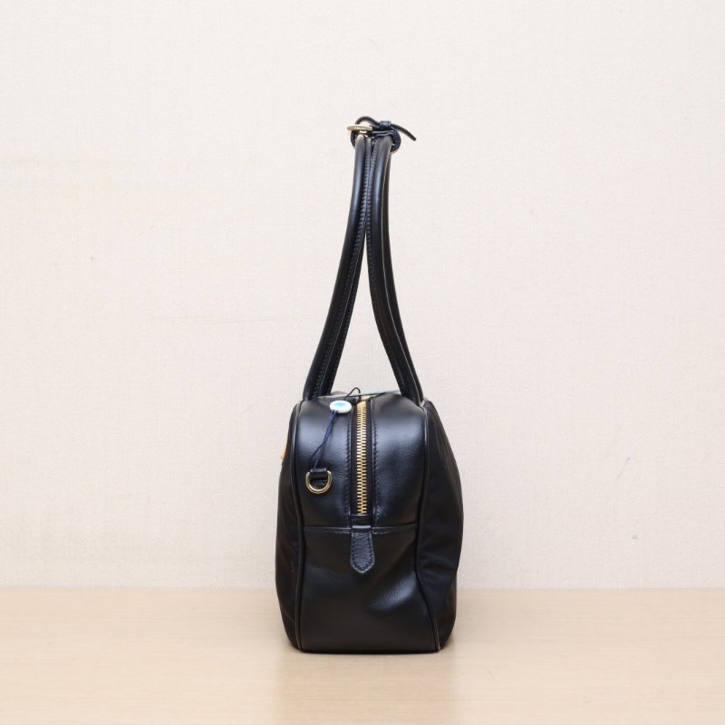 PRADA 黑色牛皮尼龍金扣新款三角標plume降落傘手提包/肩背包-4