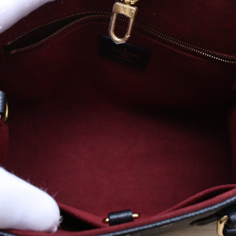 LOUIS VUITTON Onthego小號25黑白牛皮金扣晶片老花壓紋肩背包-3