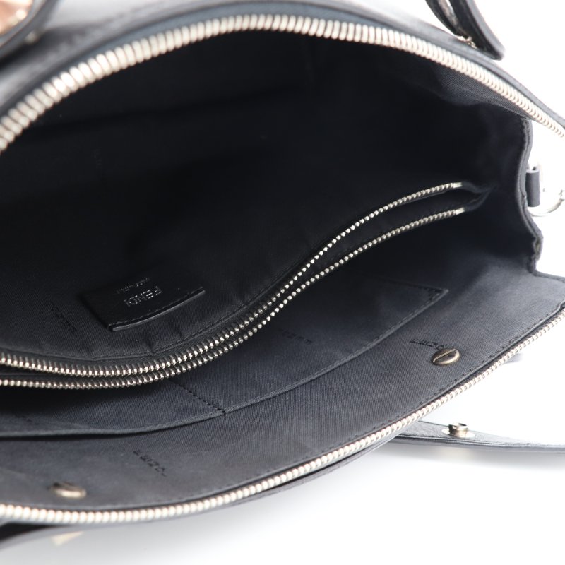 Fendi 芬迪 By the Way 黑色牛皮 手提包-12