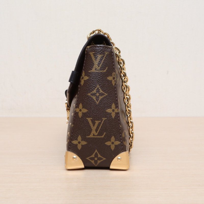 LOUIS VUITTON 老花PVC2025年秀款trunkie滑動鏈條鉚釘裝飾單肩包肩背包-4