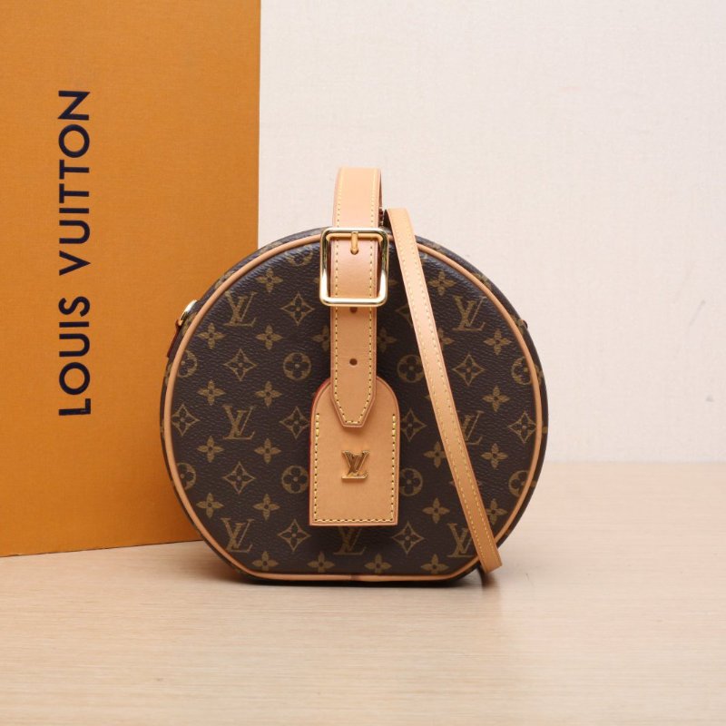 LOUIS VUITTON PETITEBOITECHAPEAU硬圓餅中號17.5老花PVC2019肩背包-0