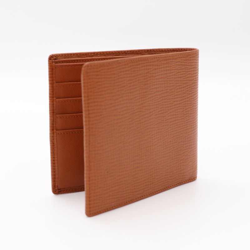 Loewe 羅威 焦糖色 牛皮 短夾 兩折-3