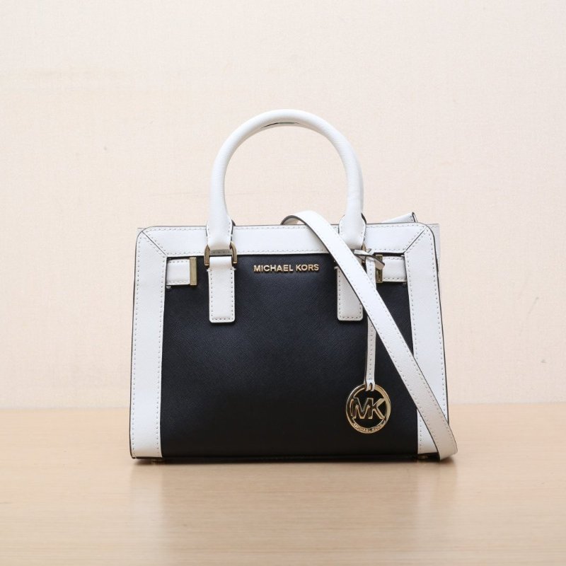 MICHAEL KORS 黑白牛皮熊貓色手提包肩背包-0