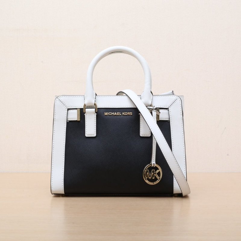 MICHAEL KORS 黑白牛皮熊貓色手提包肩背包-1