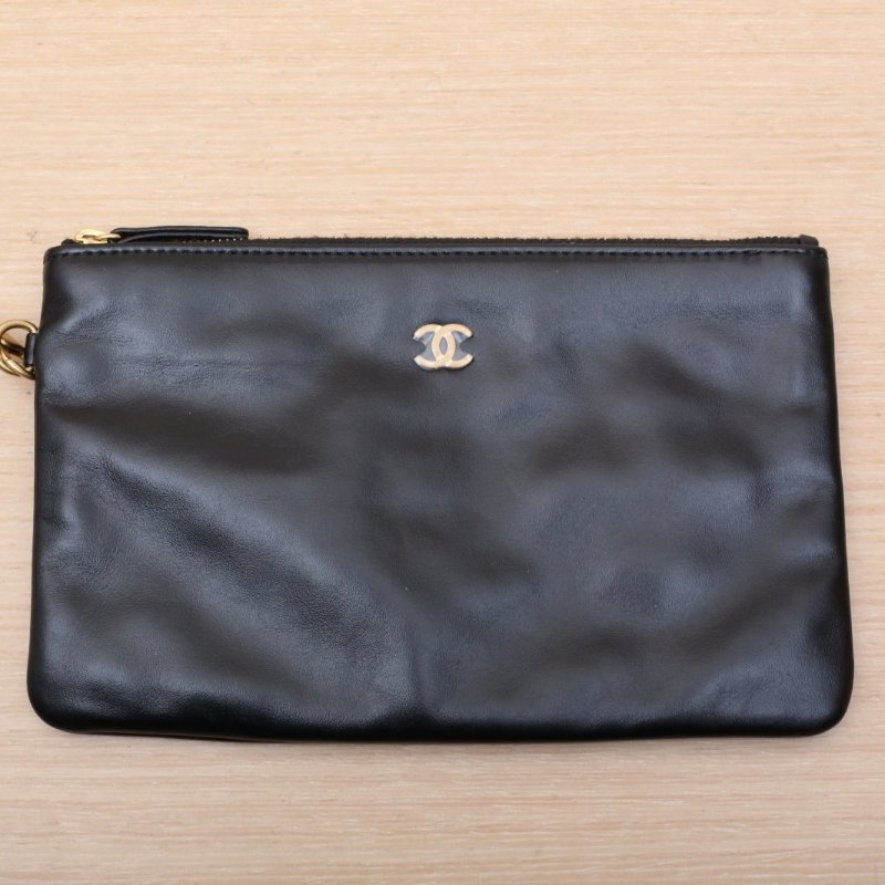 CHANEL 22Bag雙口袋Tote托特包小號30黑色牛皮晶片開金扣肩背包-2