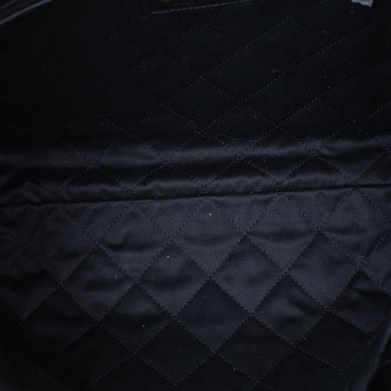 CHANEL 22Bag雙口袋Tote托特包小號30黑色牛皮晶片開金扣肩背包-3