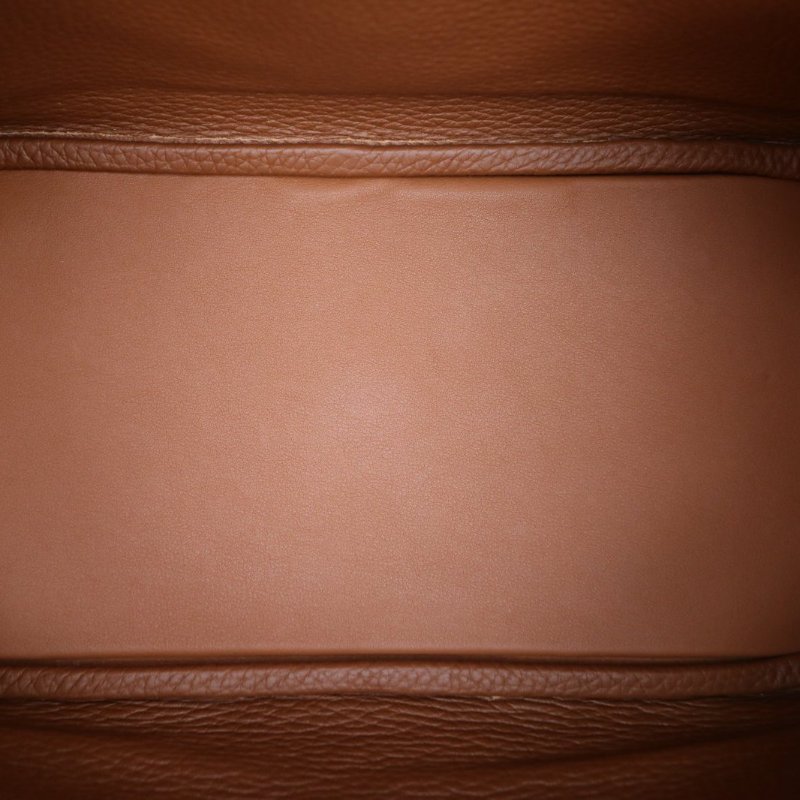 HERMES Lindy2637金棕色TC皮U刻金扣肩背包-2