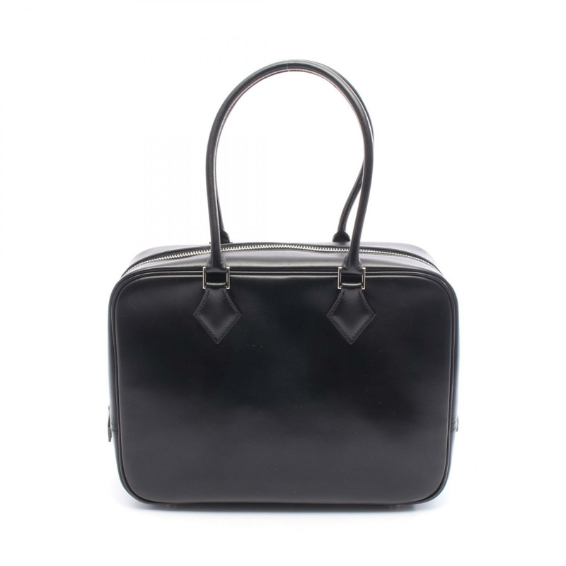 愛馬仕 Plume 28 手提包,盒式小牛皮,黑色,二手,女士,帶五金配件-0