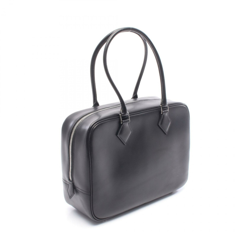 愛馬仕 Plume 28 手提包,盒式小牛皮,黑色,二手,女士,帶五金配件-1