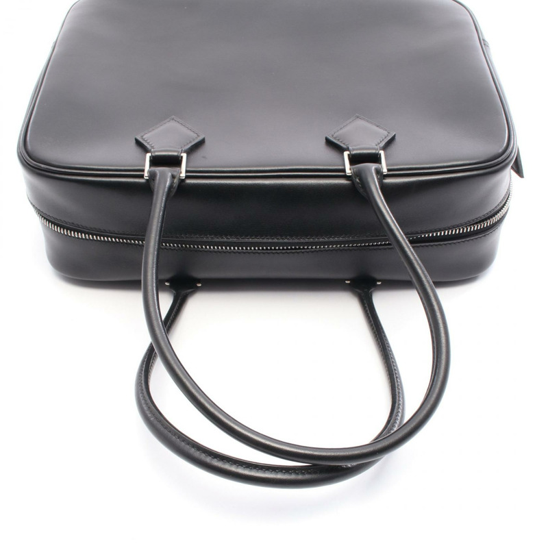 愛馬仕 Plume 28 手提包,盒式小牛皮,黑色,二手,女士,帶五金配件-5