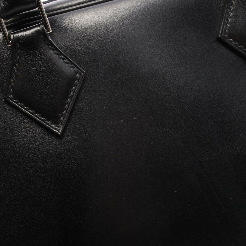 愛馬仕 Plume 28 手提包,盒式小牛皮,黑色,二手,女士,帶五金配件-7