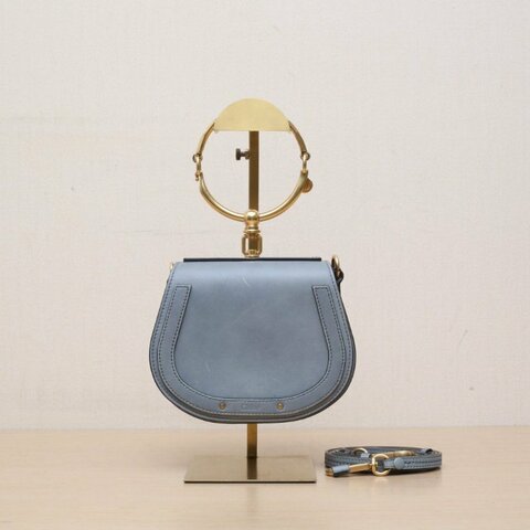 CHLOE NILE手鐲包小號綠色牛皮金扣肩背包