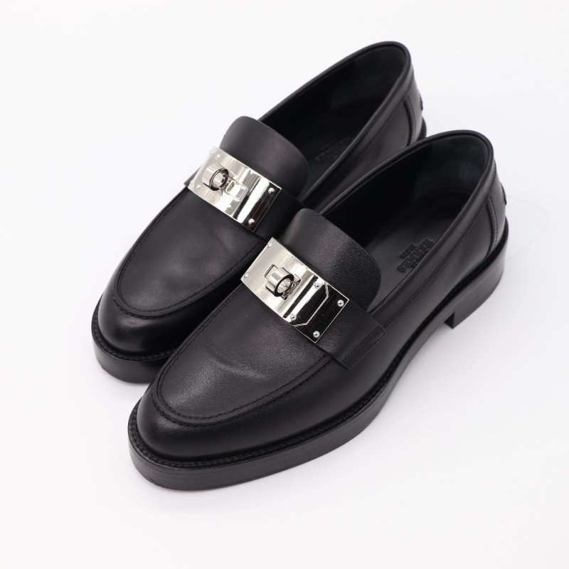 Hermès 愛馬仕 Mocassins Hot Loafers 凱莉扣 黑色 小牛皮 樂福鞋 皮鞋-2