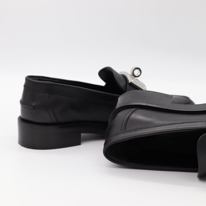 Hermès 愛馬仕 Mocassins Hot Loafers 凱莉扣 黑色 小牛皮 樂福鞋 皮鞋-7