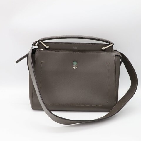 Fendi 芬迪 Dotcom 灰色 皮革 中型單肩 托特包 手提包 肩背包