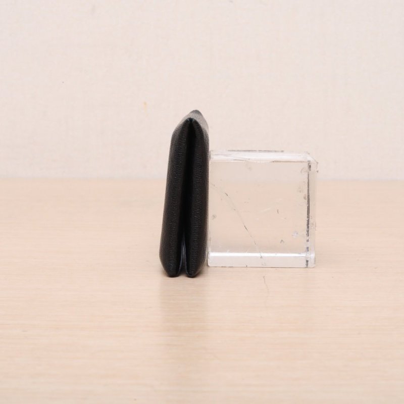 HERMES Calvi卡包89黑色Chevre山羊皮D刻銀扣肩背包-3