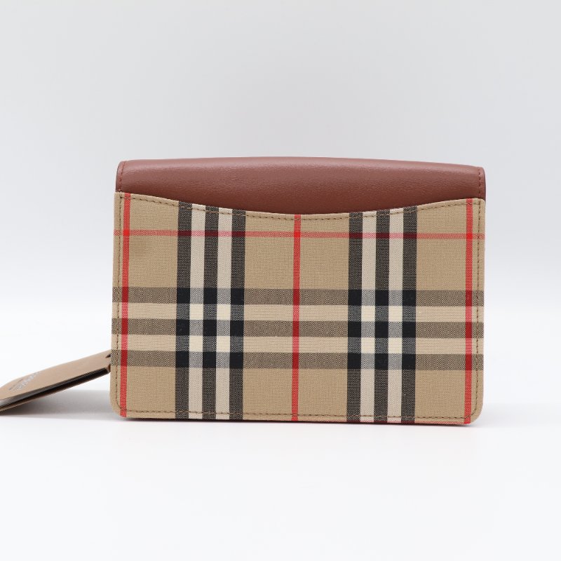 Burberry 巴寶莉 經典條紋皮革WOC 斜背包 手拿包-3